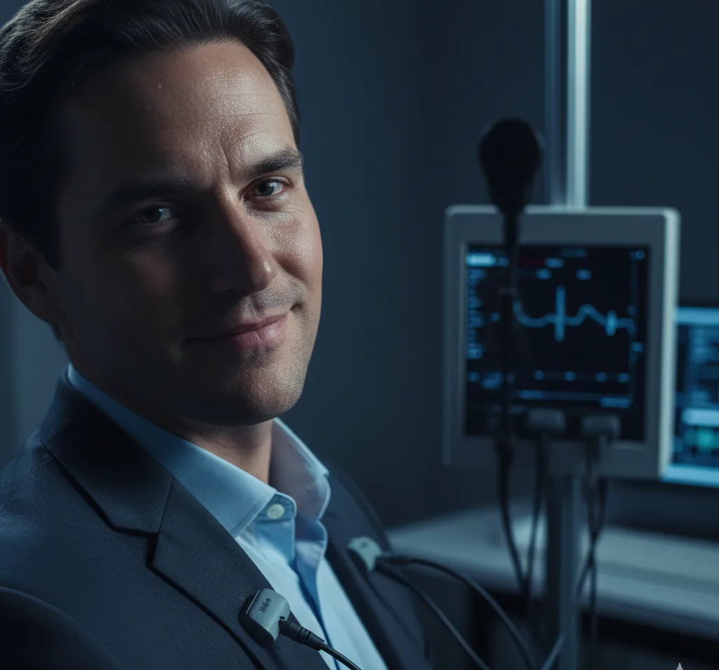 Людина проходить перевірку на поліграфі: спроба обману детектора брехні