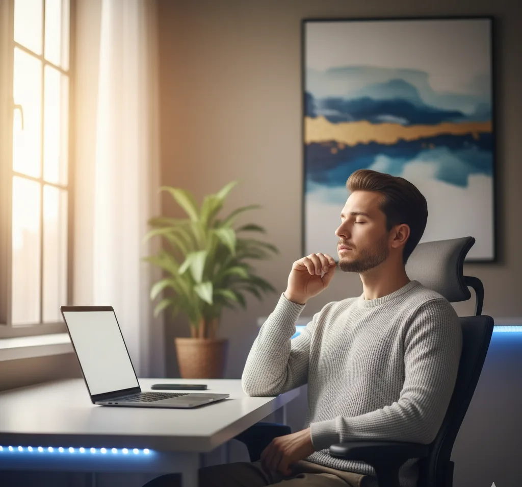 Підготовка до проходження поліграфа: людина в спокійній обстановці готується до тестування